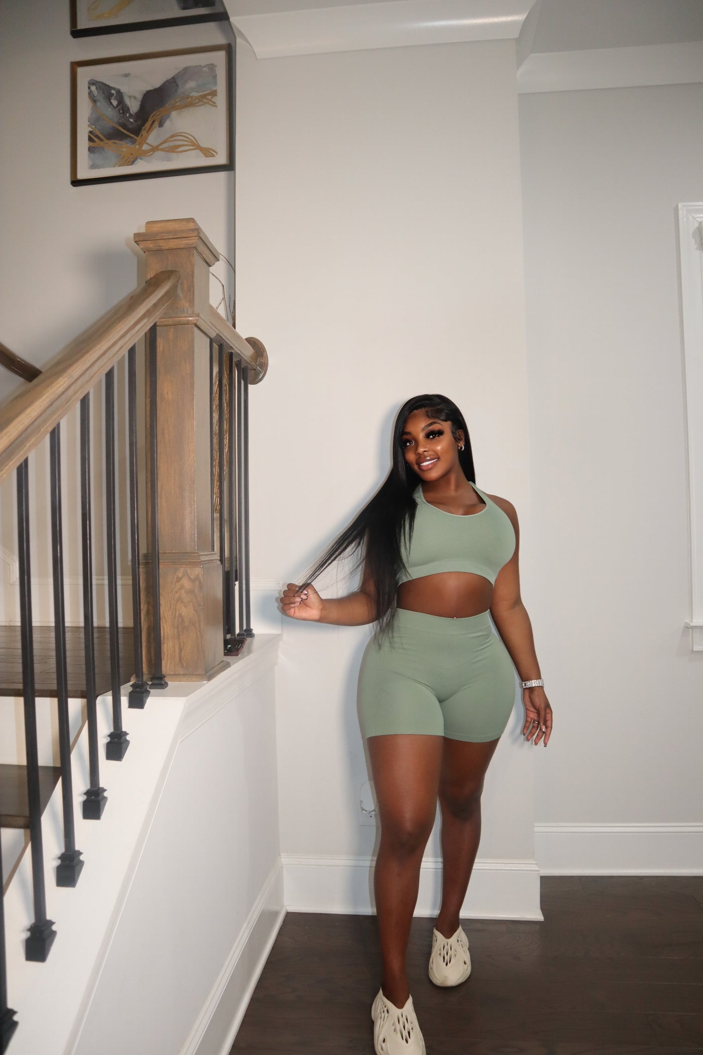 BASIC TWO PIECE SHORT SET GREEN