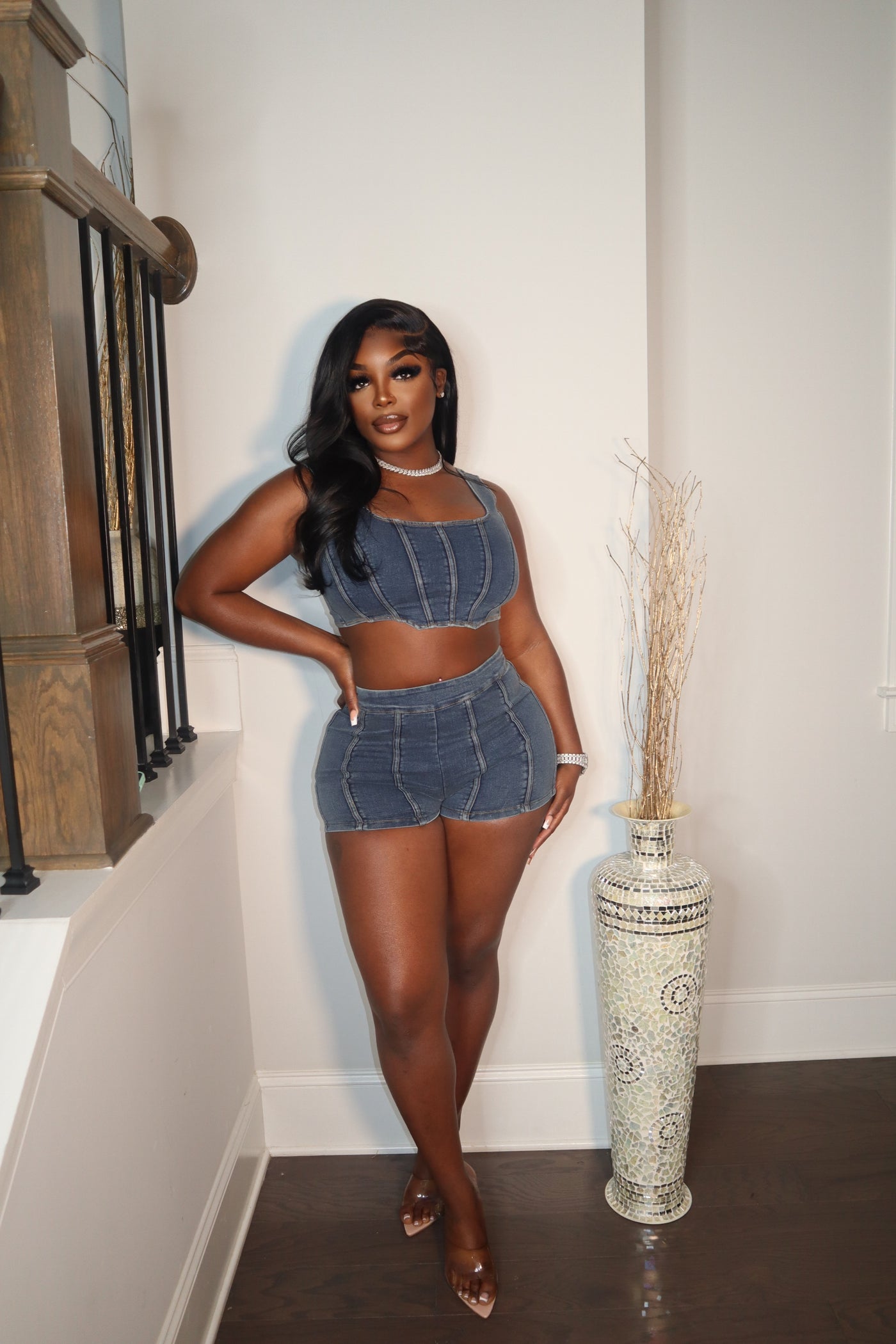 Secret Admirer Denim Short Set