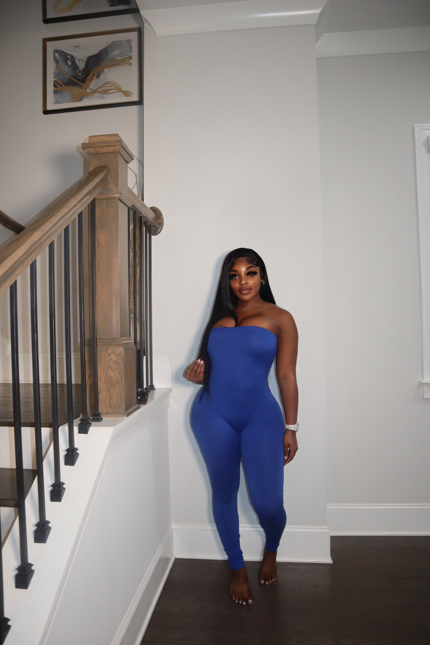 BASIC TUBE JUMPSUIT BLUE