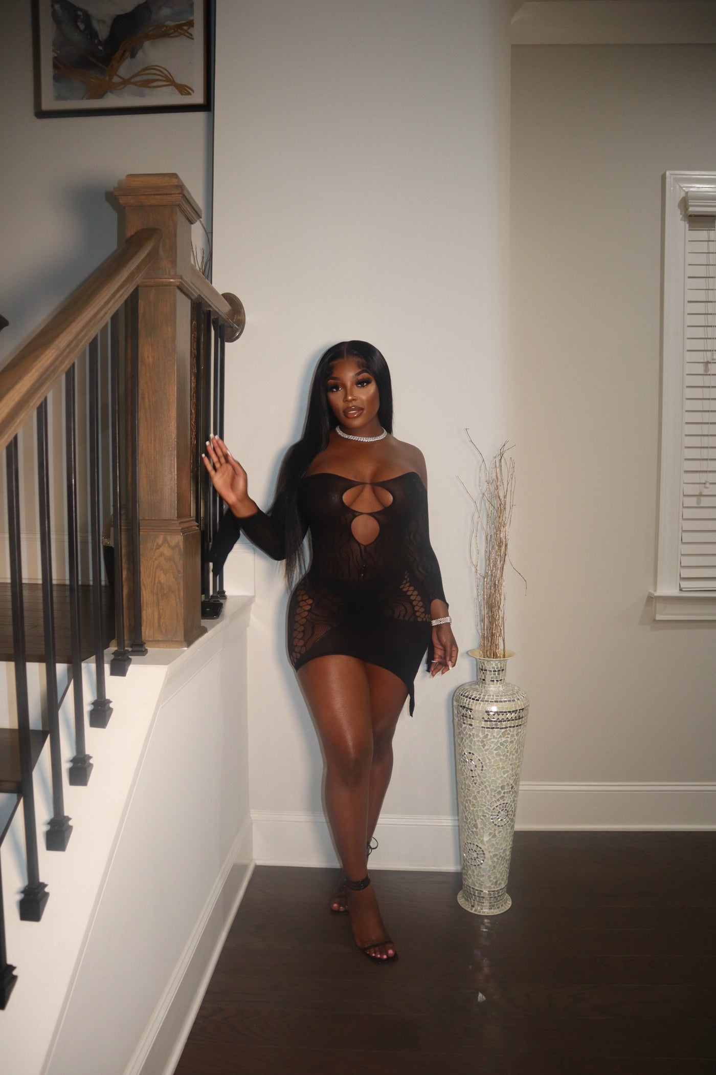 SEAMLESS MINI DRESS BLACK
