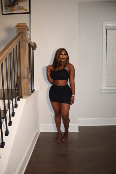 NOT SO BASIX SKIRT SET BLACK