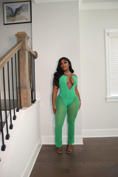 NEVER LETTING GO JUMPSUIT GREEN