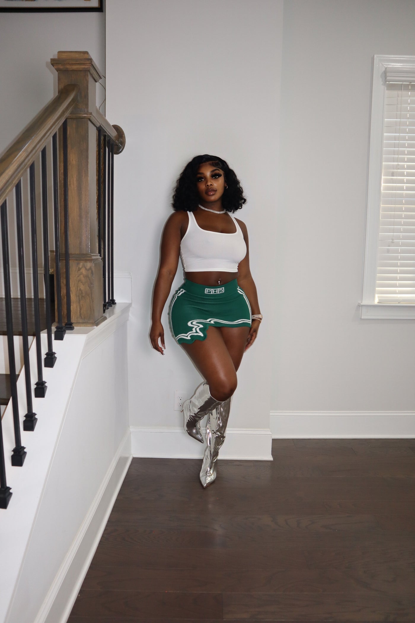MEAN GREEN KNITTED SKIRT