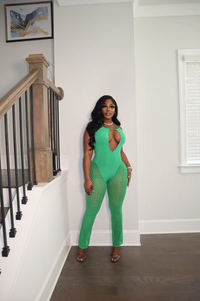 NEVER LETTING GO JUMPSUIT GREEN