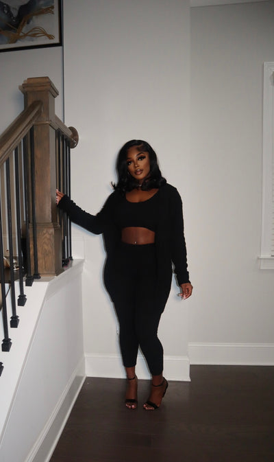 NOT ENOUGH FLUFF 3 PIECE HOODED SET