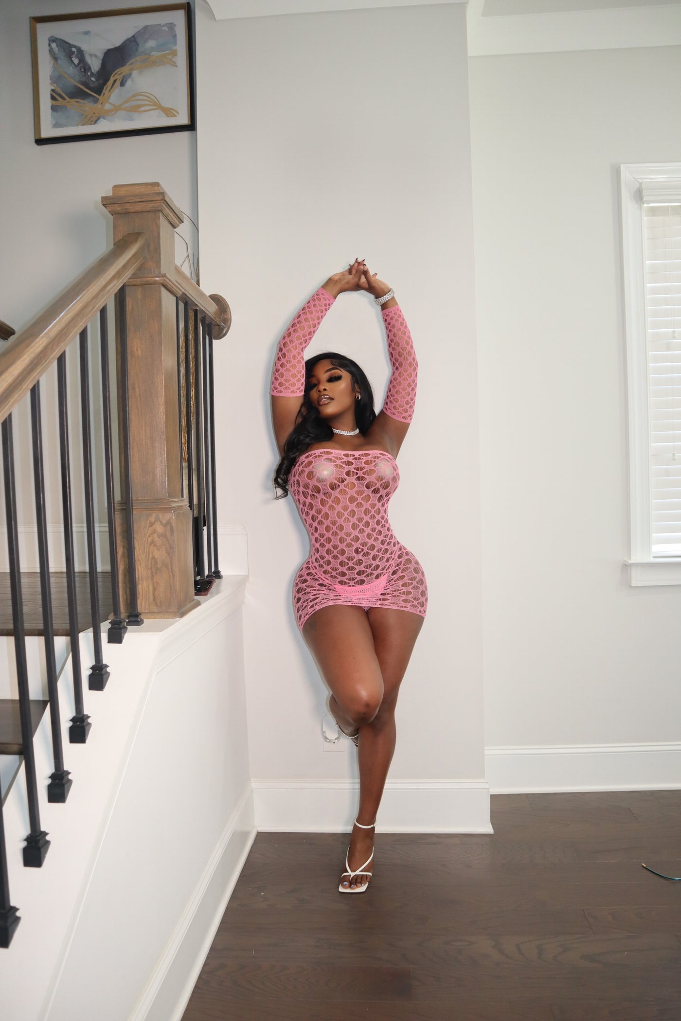 SEXY LINGERIE DRESS PINK