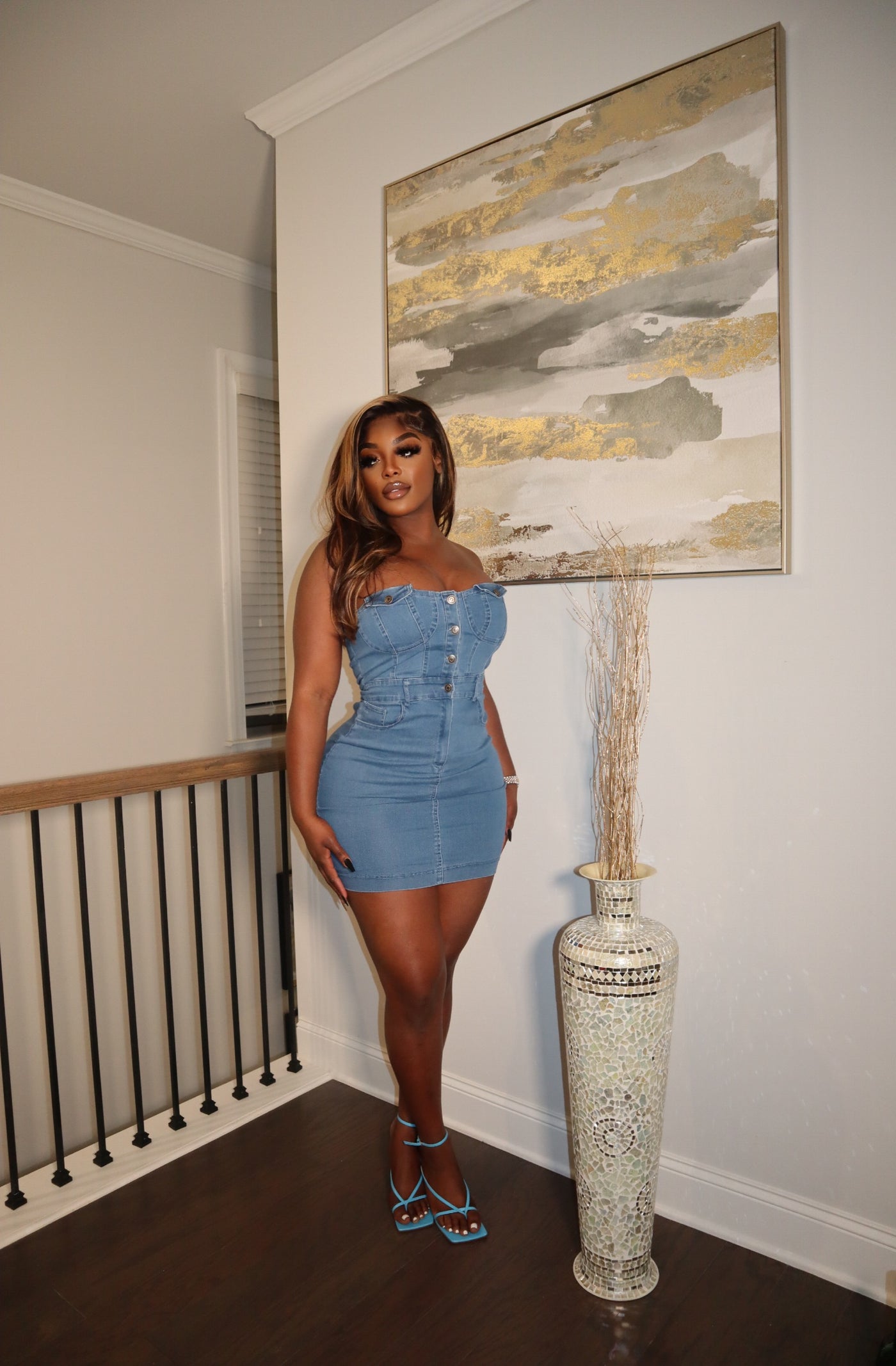 SASHA DENIM TUBE DRESS
